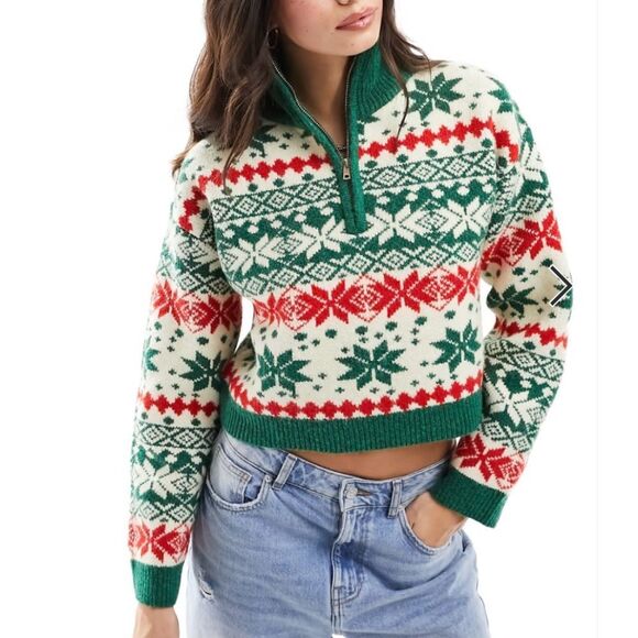 ASOS- Christmas Quarter Zip - Picture 1 of 6